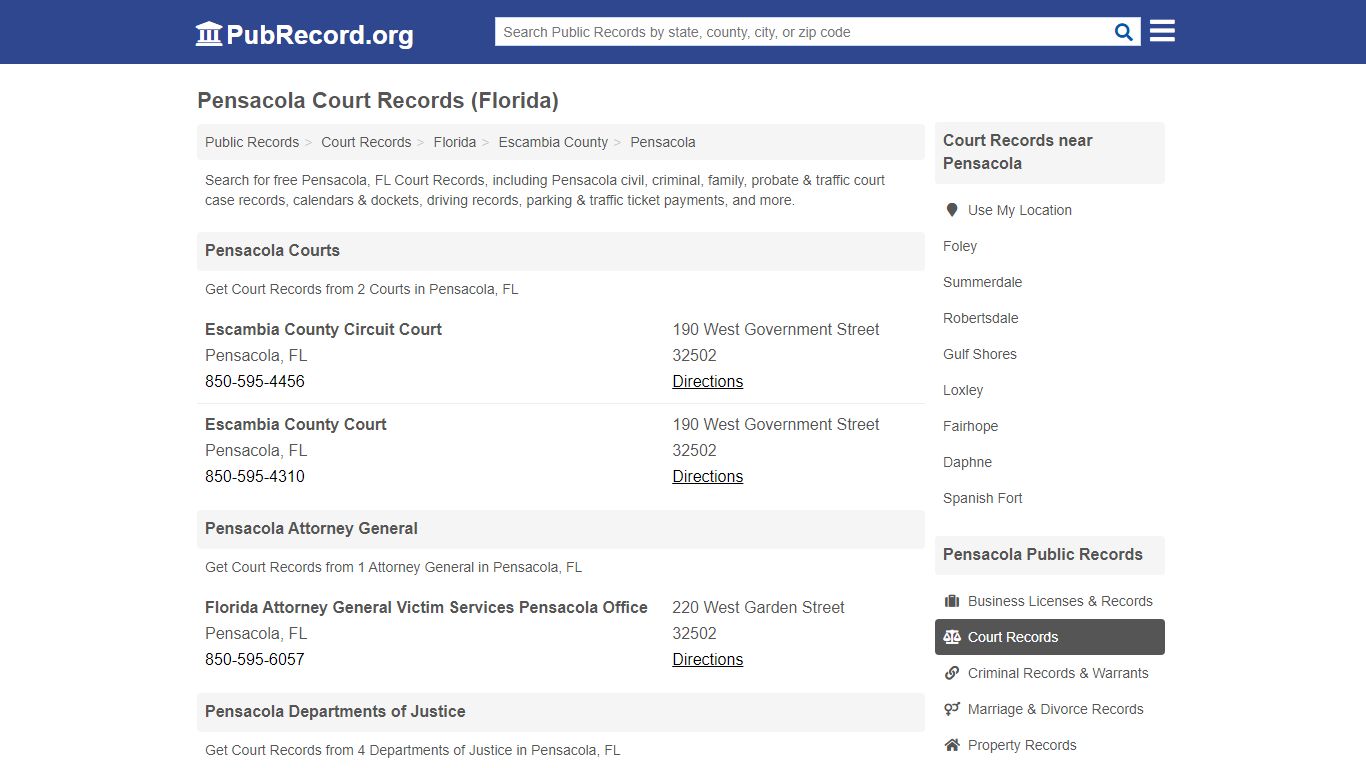 Free Pensacola Court Records (Florida Court Records) - PubRecord.org