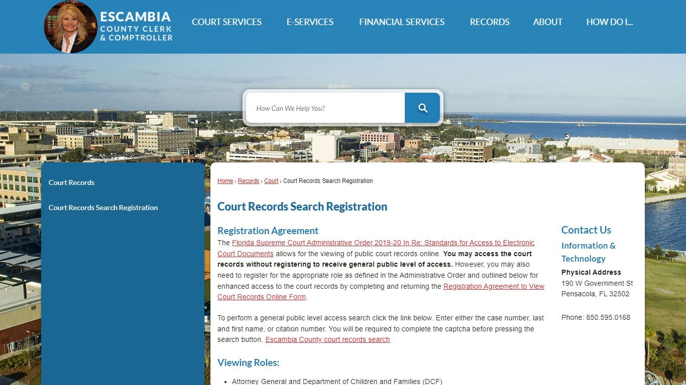 Court Records Search Registration | Escambia County Clerk, FL